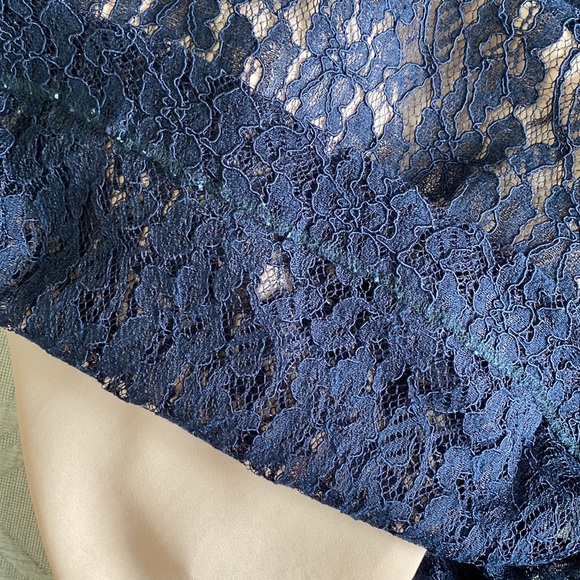 French Connection Navy and Tan Lace Dress - Picture 8 of 8